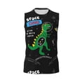 thumbnail image 6 of Picia Space Dino Cartoon Black mens Cotton Tank Undershirts , Moisture-wicking Ribbed Tanks, Lightweight Cotton Tank Undershirts-Large, 6 of 8