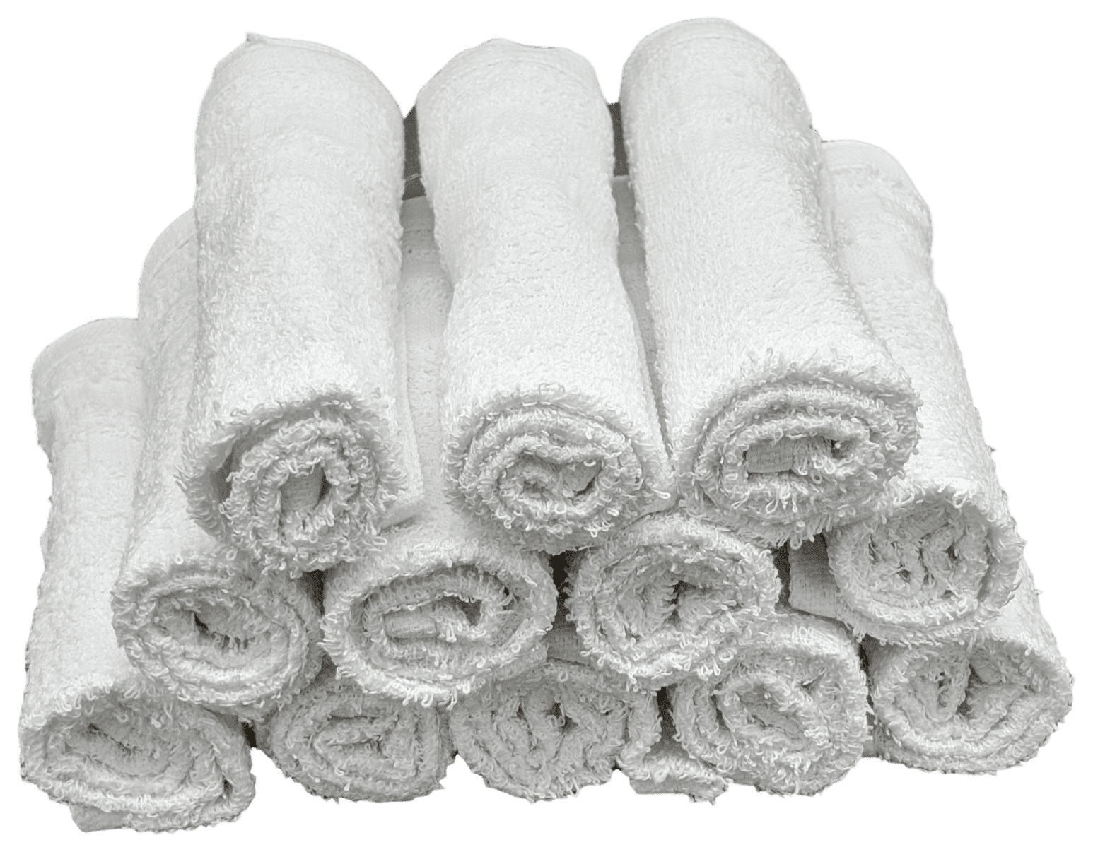 Economy Towels (White) Washcloths Set - 11x11 100% Cotton Terry Cloth Highly Absorbent Wash Rags for General Cleaning Bath Kitchen Salon Gym Mot