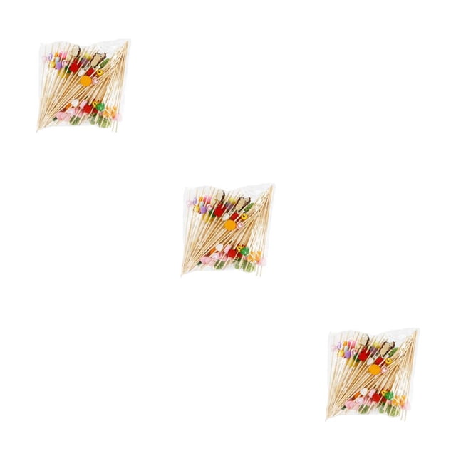 Ounissouiy 100 Uds. Pinchos desechables creativos surtidos de bambú para aperitivos, palillos para pasteles, accesorios de decoración para Type1 NO1