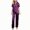 r-319Purple176, variant on HAYIMI Women Nightwear 2 Piece Satin Pajama Set Short Sleeve Button Down Shirt and Long Pants with Chest Pocket Sleepwear Comfort Homewear