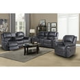 thumbnail image 3 of Hybition 3 - Piece Living Room Set Faux Leather Sofa Set-Gray, 3 of 7