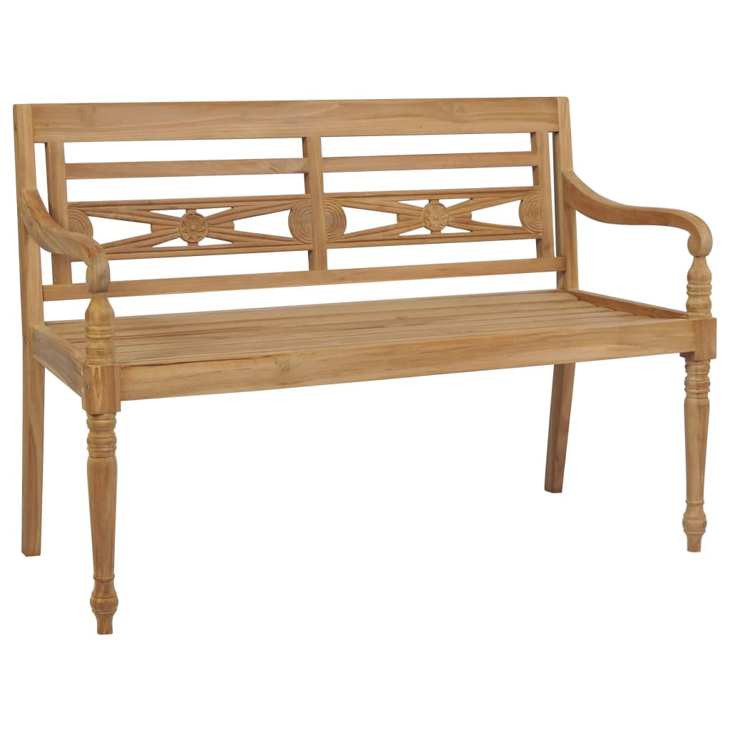 Vidaxl Solid Wood Teak Batavia Bench Outdoor Garden Lounge Seat Multi 