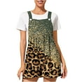 thumbnail image 2 of Virmaxy Women's Fashion Overalls Leopard Print Button Short Overalls For Women With Pockets Jumpsuit Wide Leg Overalls For Women Loose Fit Olive green M, 2 of 4