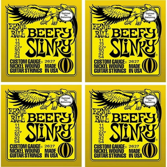 Ernie Ball P02627 ^4  Beefy Slinky Electric Strings, 4 Pack