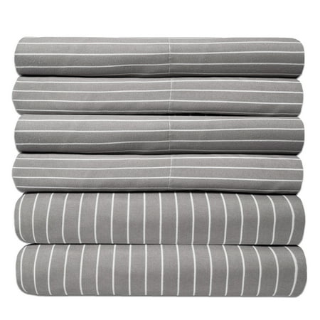 - Loft Collection 6 Piece Sheet Set 1500 Thread Count Pinstripe