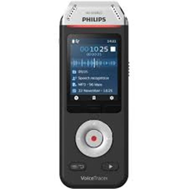 Philips DVT2810 Digital Voice Transcriber Recorder, Black & Silver
