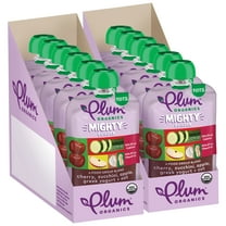 Plum Organics Mighty Builder Organic Baby Food Cherry, Zucchini, Apple, Greek Yogurt and Oat, 4 oz Pouch - Case of 12