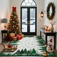 thumbnail image 4 of Haperlare 8'x10' Christmas Rug Snowflake Christmas Tree Floor Carpet, Washable Holiday Decorative Rug Non Slip Low Pile Indoor Mat for Living Room Bedroom Dining Room, Green, 4 of 8