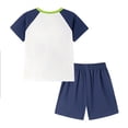 thumbnail image 4 of UngA Toddler Boy Summer Clothes 2T 3T 4T 5T Kids Short Sleeve T-Shirt + Stretch Shorts Set Toddler Sets for Boys (Navy,2-3 Years), 4 of 7