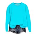 thumbnail image 6 of BRGZLK Girls Boys Sweatshirt Kids Fall Winter Fashion Cute Solid Color Crewneck Long Sleeve Sports Pullover Sweatshirt Sky Blue 11-12 Years, 6 of 6