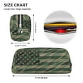 thumbnail image 3 of Uemuo Jungle Green Camo USA Flag Printed Leather Pencil Case, Pencil Pouch, Portable Pencil Bag, Pen Case for& Office, 3 of 7