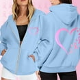 thumbnail image 4 of Breast Cancer Awareness Hoodie 2025 Long Sleeve Zip Up Hooded Sweatshirt with Pockets Pullover Hoodies for Women, 4 of 7