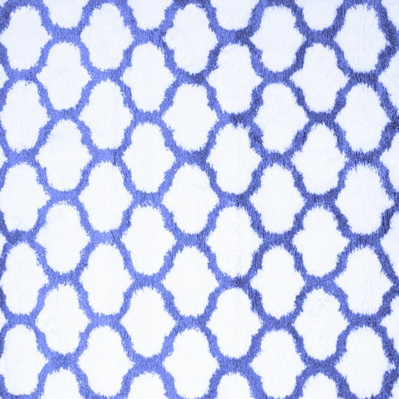 Ahgly Company Indoor Square Trellis Blue Contemporary Area Rugs, 6' Square