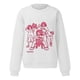 thumbnail image 2 of Gibobby Sudadera con forro polar Mujer Camisa deportiva con cuello estampado para mujer, ajustado con cuello redondo, camisa deportiva informal de manga larga, Top holgado (Blanco, L), 2 of 4