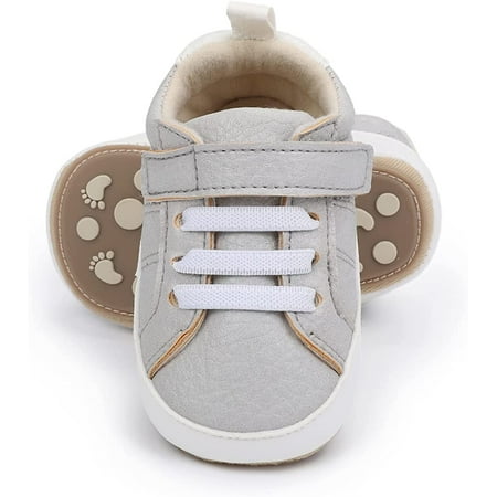 

Baby Boys Girls Shoes Lace Up Leather Infant Sneakers Non Slip Rubber Sole Newborn Loafers Toddler First Walker Crib Shoes