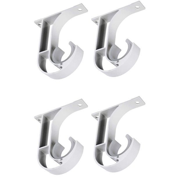4 soportes para barra de cortina, soporte para barra de armario de aleación de aluminio, soporte para suspensión de cortina, montaje en techo (blanco) JM JM