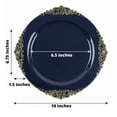 thumbnail image 3 of YOPTOP 10 Pack | Clear/Gold Baroque 8” Round Plastic Dessert Salad Plates  Disposable Tableware with Leaf Embossed Gold Rim,navyblue,8", 3 of 11