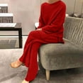 thumbnail image 3 of yievot Lounge Sets for Women Long Sleeved Knitted Two Piece Sweater and Pants Pajamas Loungewear, 3 of 8