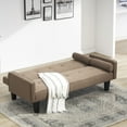 thumbnail image 2 of Bianlte Modern Cotton Reclining Twin Sofa Bed with Pillows Brown, 2 of 8