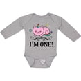 thumbnail image 3 of Inktastic First Birthday Unicorn Cat Girls Girls Long Sleeve Baby Bodysuit, 3 of 5