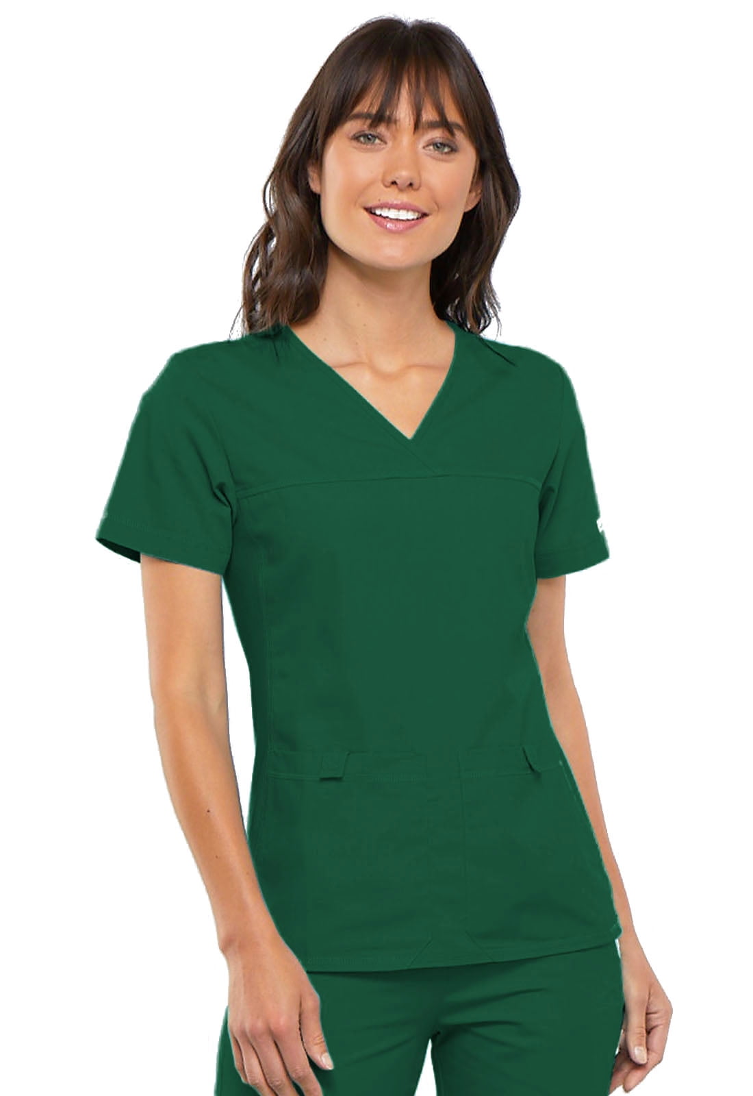 Cherokee Cherokee Flexibles Scrubs Top for Women VNeck Knit Panel