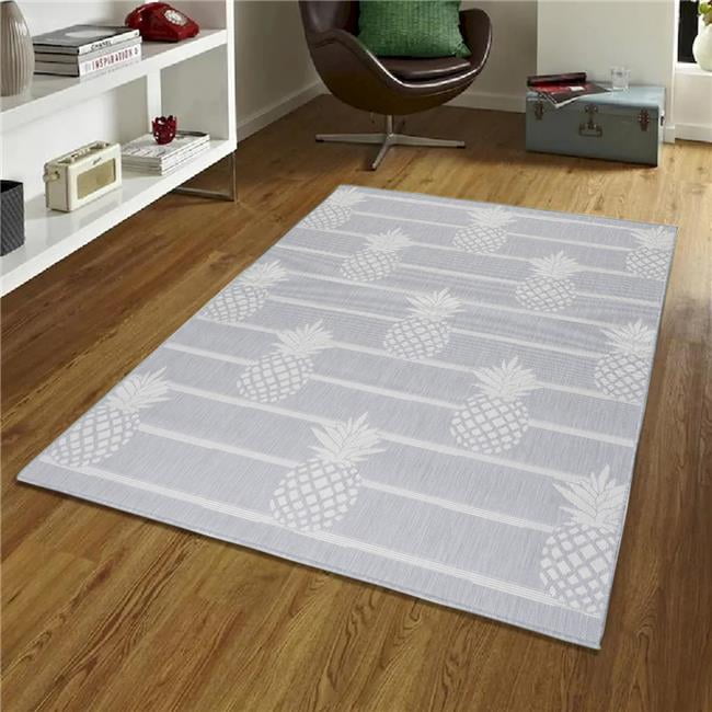 2 ft. 7 in. x 7 ft. Oksana Gray with Pineapples Indoor & Outdoor