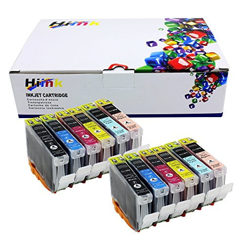HIINK Cartouche d'Encre compatible de Remplacement pour cLI-8 cLI8 Utilisée dans Pixma iP6600D iP6700D MP950 MP960 MP970(BK,c, m, Y, Pc, PM, Lot de 12)