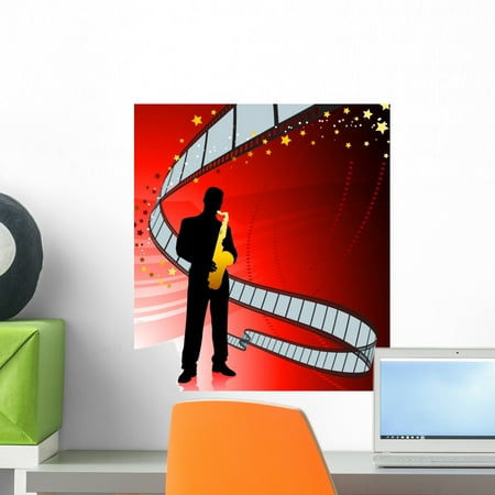Saxophone Player Film Reel Wall Mural by Wallmonkeys Peel and Stick Graphic (18 in H x 16 in W) WM271728
