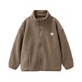 thumbnail image 3 of Boys Girls Sherpa Fleece Jacket Full-Zip Fuzzy Fleece Sweatshirt Kid Toddler Windproof Coat Soft Winter Jacket Thick Raincoat, 3 of 7