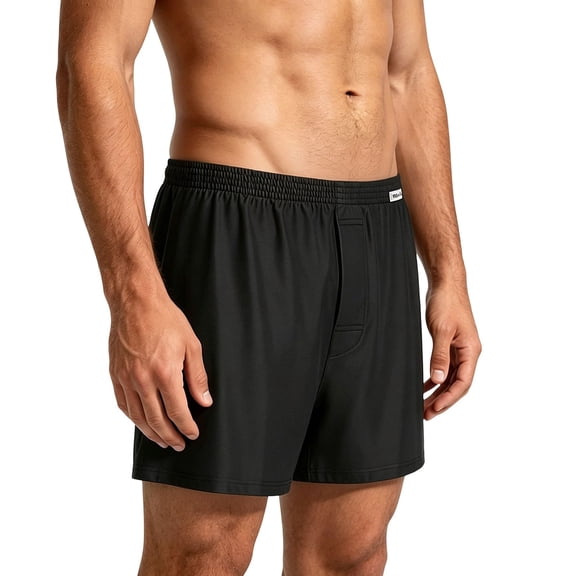 SOOMLON Men Pajama Shorts Big and Tall Elastic Waist Boxer Shorts Comfy Knitted Sleepwear Solid Casual Summer Bottoms