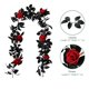 thumbnail image 3 of Guirnalda de hojas de arce de otoño de vid negra de rosa artificial, hojas de otoño negras, vid de flores artificiales, vid de seda, cosecha de otoño, decoración de Halloween para el hogar,, 3 of 5