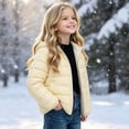 thumbnail image 5 of DJDLJWCJ Girls Quilted Jacket Thicken Warm Full Zipper Puffer Jacket Solid Color Thermal Down Coat Yellow Size 9, 5 of 8