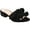 Black, variant on Journee Womens Sabica Slip On Open Toe Slip On Flat Sandals