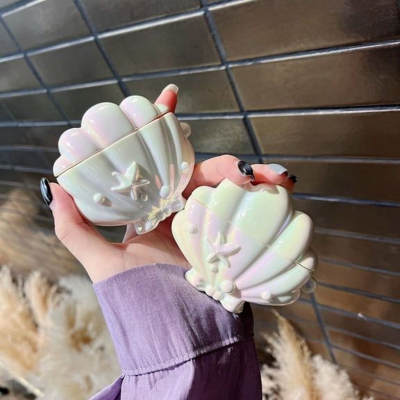 Laser Holographic Shell for Apple AirPods Bluetooth Earphone Case for Pro/1/2 Generation (White,For Airpods pro)