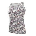 thumbnail image 5 of Wycnly Tank Top for Women White Tank Top Slim Fit Going out Button up Henley Shirts Tank 2025 Casual Floral Print Sleeveless Tee Tops Ladies Sleeveless Shirt, 5 of 6
