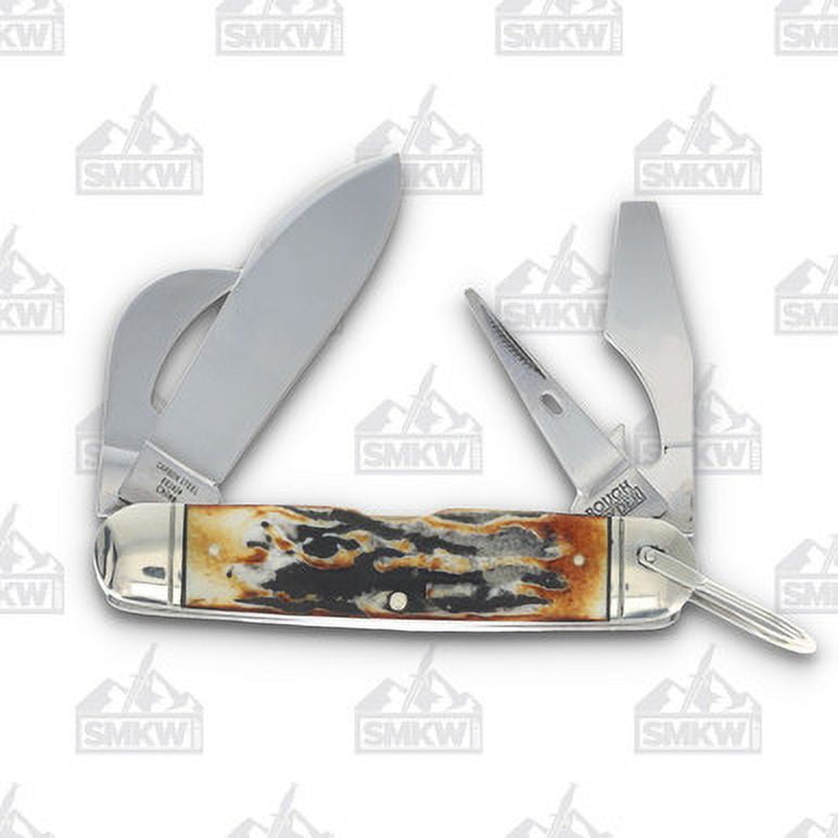 Rough Ryder Knives Rough Ryder Classic Cinnamon Bone Stag Kamp King Folding Knife