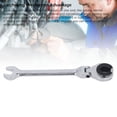 thumbnail image 3 of Ratcheting Brake Line Wrench 12mm 72 Teeth Adjustable Angle CR V Steel Oil Pipe Open Ratchet Wrench, 3 of 7