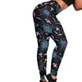 thumbnail image 4 of DISNIMO Halloween Bat Printed Yoga Pants Leggings for Women, Spider Web Printed Workout Leggings Stretch High Waisted Yoga Pants Tummy Control, Black and Purple, 3XL, 4 of 6