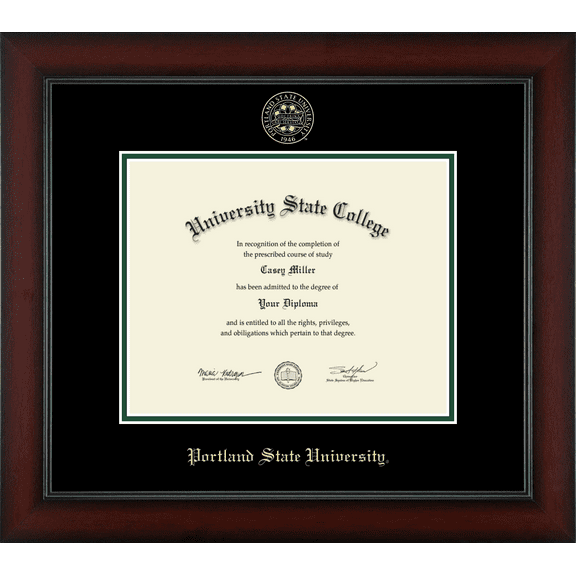 Portland State University Diploma Frame, Document Size 10" x 8"