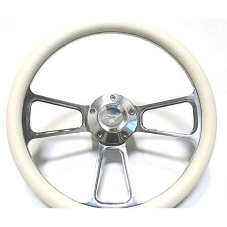 Mustang Horn - 1965 1966 1967 1968 1969 Ford Mustang White Steering Wheel, Horn & Adapter
