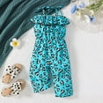 thumbnail image 2 of Vividxx Girls Romper Jumpsuit Toddler Summer Leopard Print Strappy Waistband Ruffled Hem Playful Onesie For Casual Outdoor Party Travel O-Neck Breathable Dailywear, 2 of 9