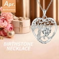 thumbnail image 3 of HESHPAWS 925 Sterling Silver Tree of Life Necklace Heart Birthday Stone Necklace for Women, Gemstone Anniversary Birthday Jewelry Gifts  Mother's Day Gifts, 3 of 6