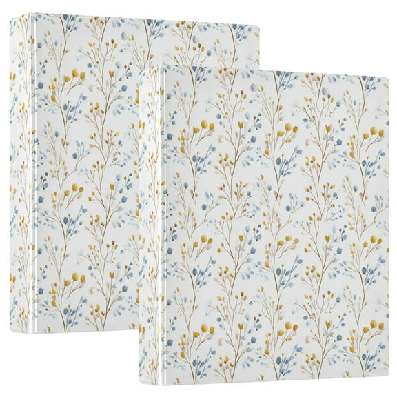 Three Ring Binder Small and Delicate Leaves 1.5 Inch Round Binder D-Rings for Office Supplies and More