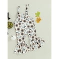 thumbnail image 3 of Bagilaanoe Toddler Baby Girl Halloween Jumpsuit Sleeveless Print Romper Overalls 6M 9M 12M 18M 24M 3T Kids Flared Pants Fall Bell-Bottoms Outfits, 3 of 8