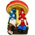 thumbnail image 2 of Couple Gnome Mushroom Garden Statue, Colorful Design With Hand - In - Hand Gnome Figures, For Outdoor Garden Patio Yard Decor, For Home Indoor Shelf Tabletop Display, 2 of 6