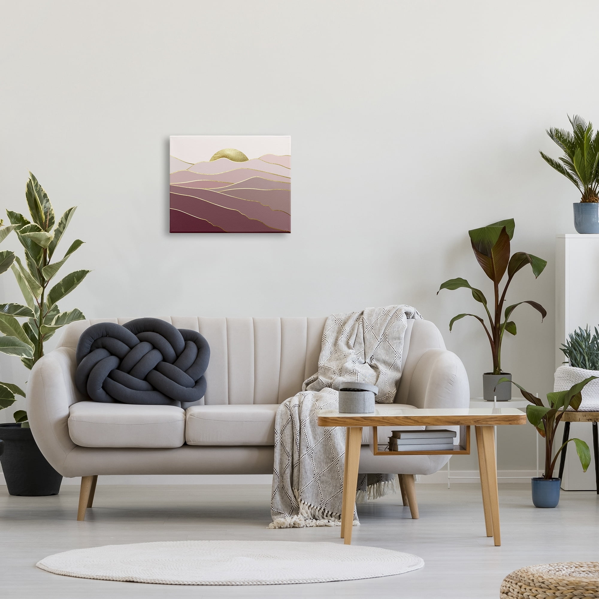 Stupell Layered Pink Glam Mountain Peaks Landscape Painting Gallery Wrapped Canvas Print Wall Art