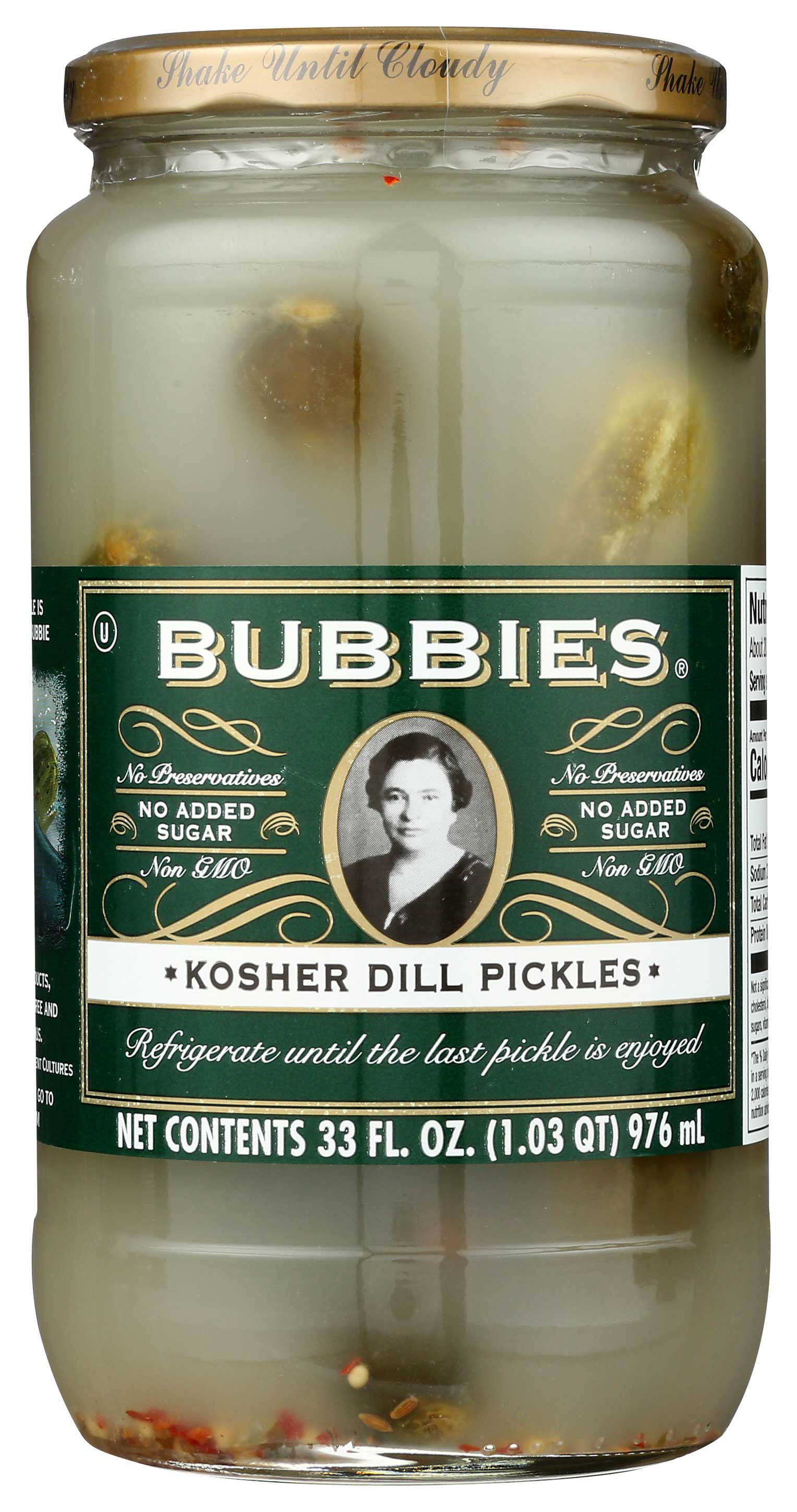 Bubbies Kosher Dill Pickles, 33 Ounce -- 6 per case