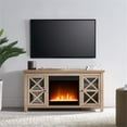 thumbnail image 3 of Evelyn&Zoe Colton Rectangular TV Stand with Crystal Fireplace for TV's up to 55" in White Oak, 3 of 10