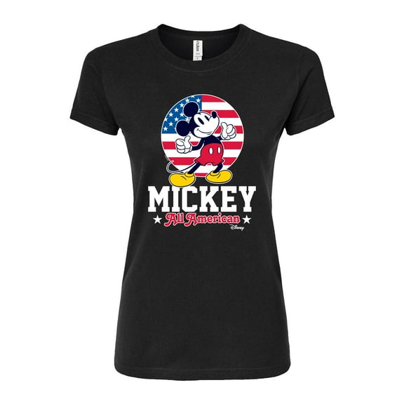 Disney - All American Mickey - Juniors Fitted Graphic T-Shirt
