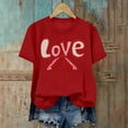 thumbnail image 4 of ICHUANYI Valentine's Prints Bow Shirt for Women Graphic Tees Short Sleeve Tee Top Round Neck Short Sleeved T-shirt Top, 4 of 6